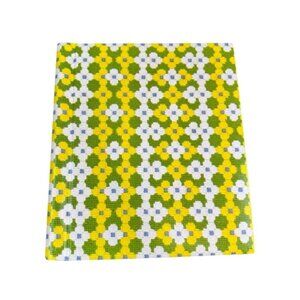Vintage 70s Photo Album Floral Yellow  Green